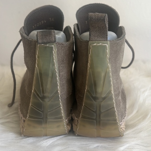 Balenciaga Grey Suede Espadrille Lace Up Ankle Boots Sz-36 - Picture 10 of 14